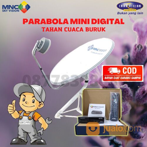 PARABOLA MINI ANTENA TV DIGITAL FULL SET MURAH