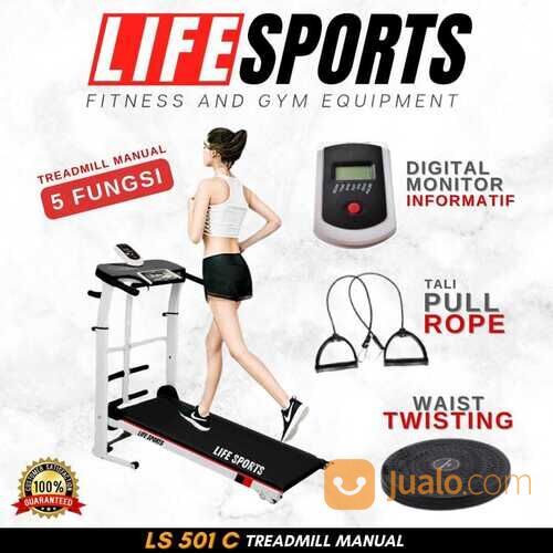 New Alat Kesehatan Olahraga Fitness Gym Treadmill Manual 4 in 1 + Twister Lifesports 501 C