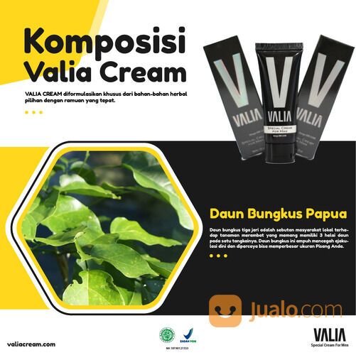 Valia Cream Herbal Alami Bagi Pria Perkasa Sehat Dan Kuat