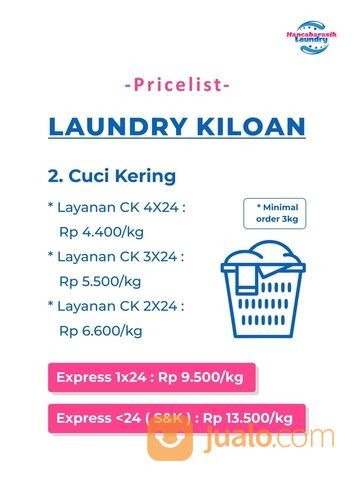 Laundry kiloan antar jemput kota malang