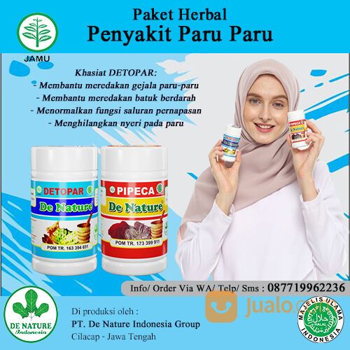 KAPSUL DETOPAR PIPECA PRODUK DE NATURE OBAT PARU PARU BASAH