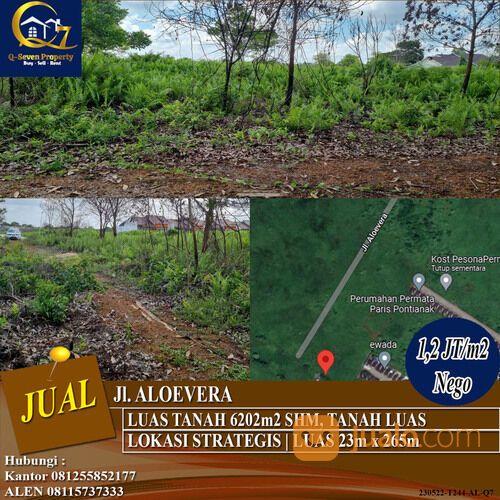 Tanah Strategis Jl. Aloevera, Pontianak, Kalimantan Barat
