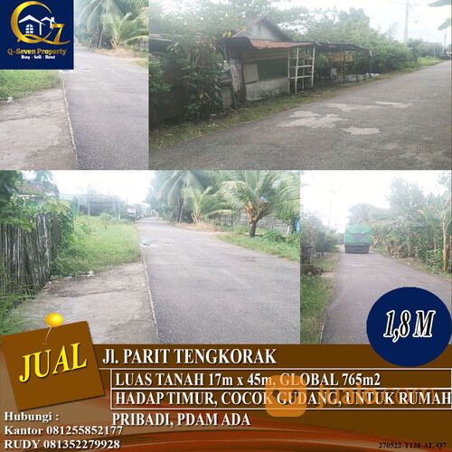 Tanah Strategis Jl. Parit Tengkorak, Pontianak, Kalimantan Barat