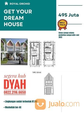 PERUMAHAN ROYAL ORCHID REGENCYPRODUK BARU 2 LANTAI HARGA SANGAT TERJANGKAU