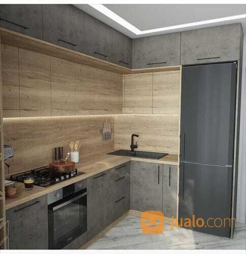 kitchen set warna abu abu