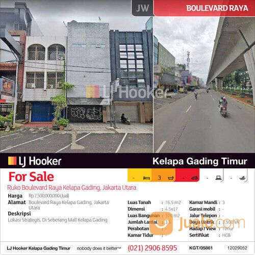 Ruko Boulevard Raya Kelapa Gading, Jakarta Utara