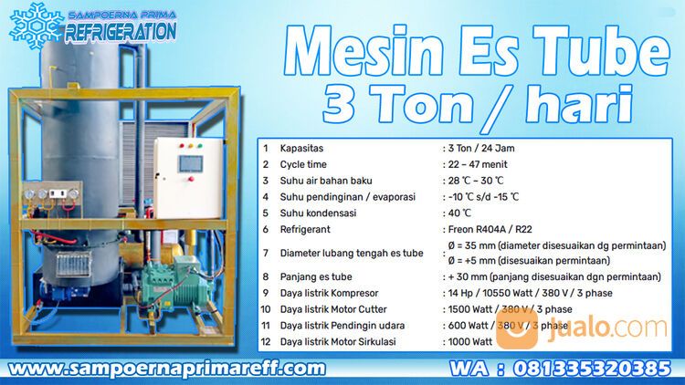 Mesin Es Kristal 3 Ton per hari