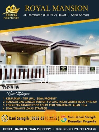 RUMAH MEWAH DI JL ARIFIN AHMAD PEKANBARU ROYAL MANSION AREA PERKANTORAN