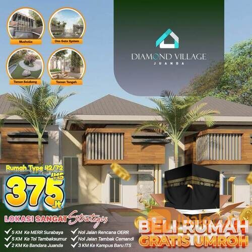 Diskon, Rumah Daerah Sedati Juanda 355 Juta Diamond Village Juanda