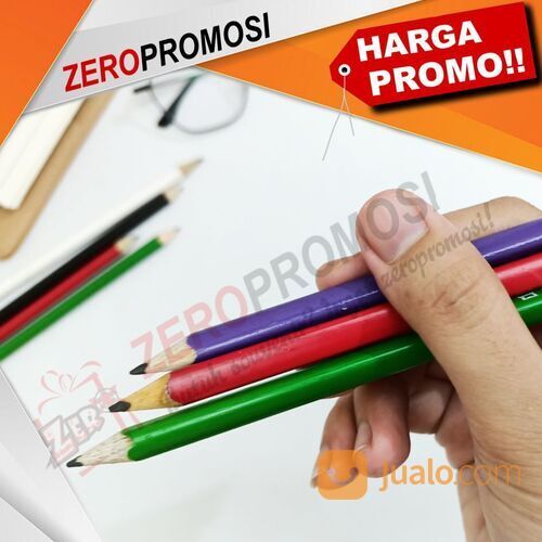 Souvenir Pensil Segitiga Bahan Kayu Jabon Warna Cetak Logo