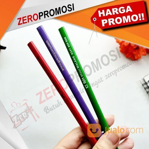 Souvenir Pensil Segitiga Bahan Kayu Jabon Warna Cetak Logo