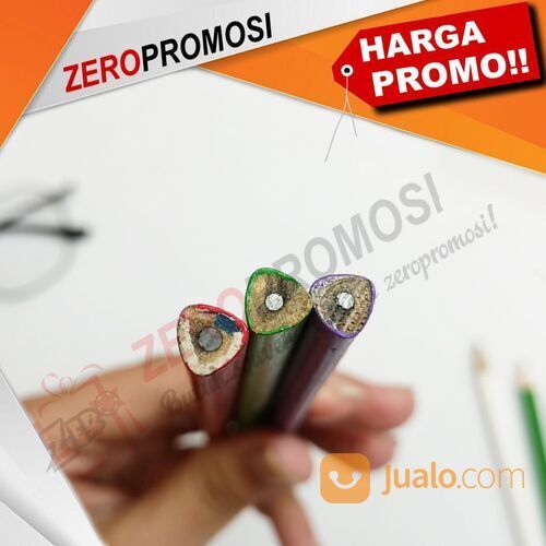 Souvenir Pensil Segitiga Bahan Kayu Jabon Warna Cetak Logo