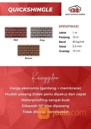 Atap Genteng Bitumen BSK Best Korean Shingle