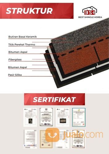 Atap Genteng Bitumen BSK Best Korean Shingle