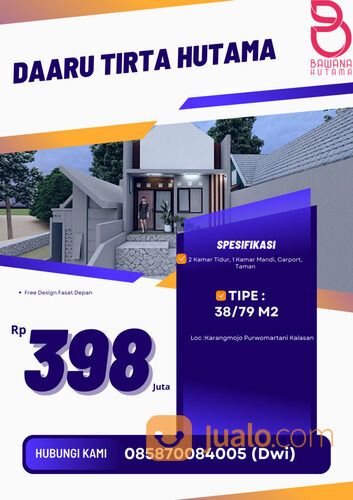 Hanya Tersisa 1 Kavling Rumah Kalasan Type 36 Bebas Pilih Desain