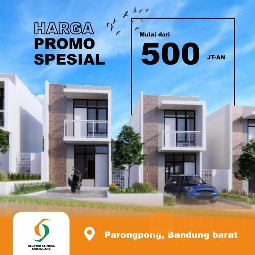 Promo Rumah Mewah 2 Lantai Jalan Cihanjuang Cimahi | CLUSTER SANTIKA CIHANJUANG