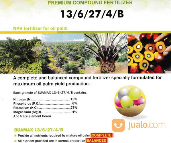 PUPUK NPK 13/6/27/4/B BUAMAX 50 kg