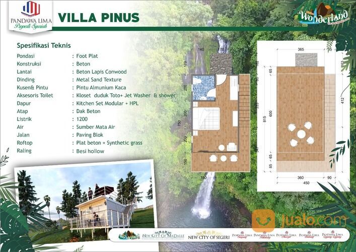 VILLA TERMURAH MALINO PEMANDANGAN AIR TERJUN