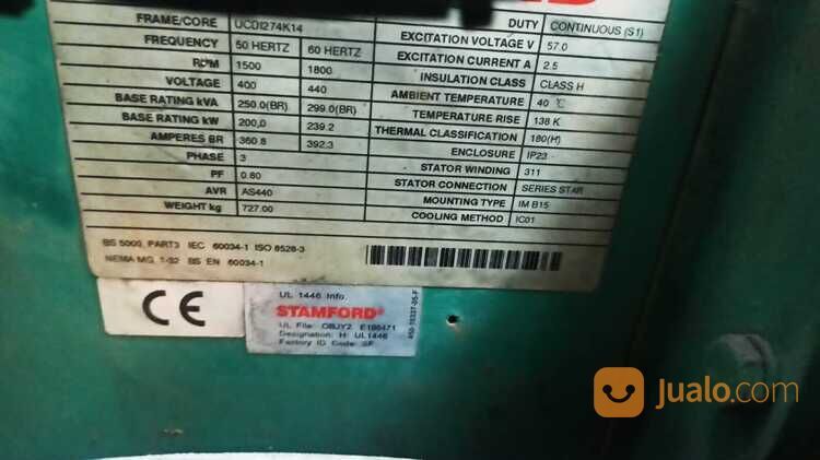 Genset Silent Stamford 250 KVA Perkins