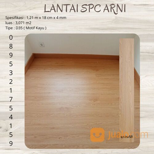 Lantai SPC Motif Kayu dan Semen Arni Tebal 4 mm Anti Rayap dan Air