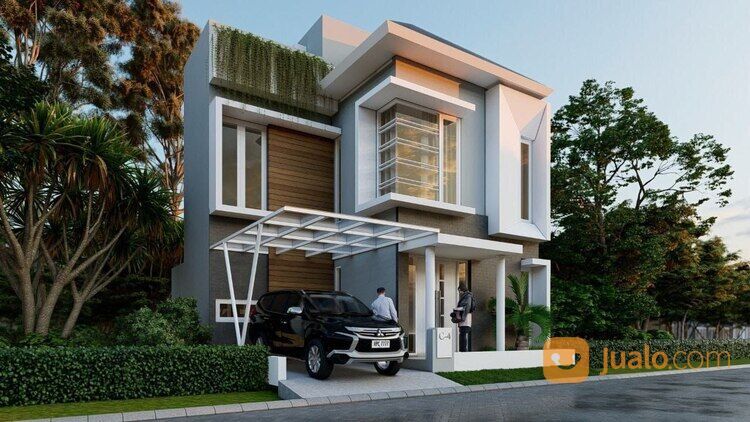 Rumah Modern Batos Batu Gate Tepi Jalan Raya Temas 3 Lantai Roof Top Kolam Renang Rp 740 Juta