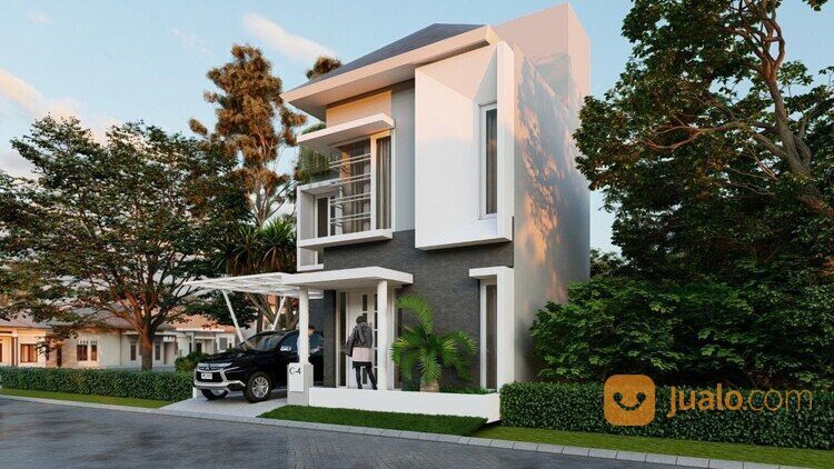 Rumah Modern Batos Batu Gate Tepi Jalan Raya Temas 3 Lantai Roof Top Kolam Renang Rp 740 Juta