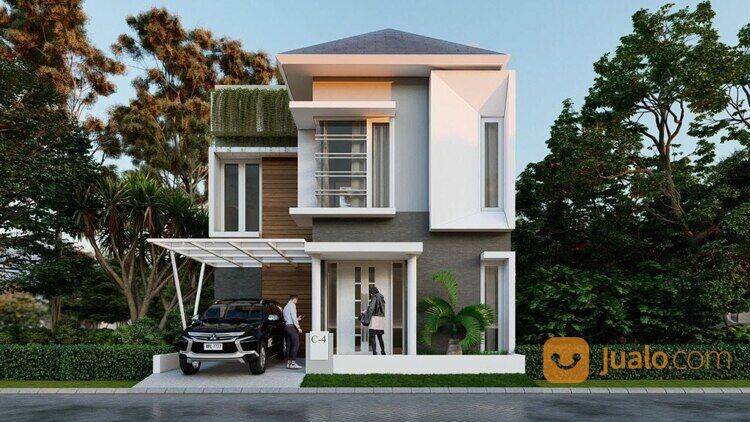 Rumah Modern Batos Batu Gate Tepi Jalan Raya Temas 3 Lantai Roof Top Kolam Renang Rp 740 Juta