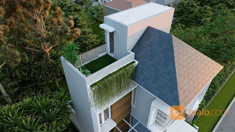 Rumah Modern Batos Batu Gate Tepi Jalan Raya Temas 3 Lantai Roof Top Kolam Renang Rp 740 Juta