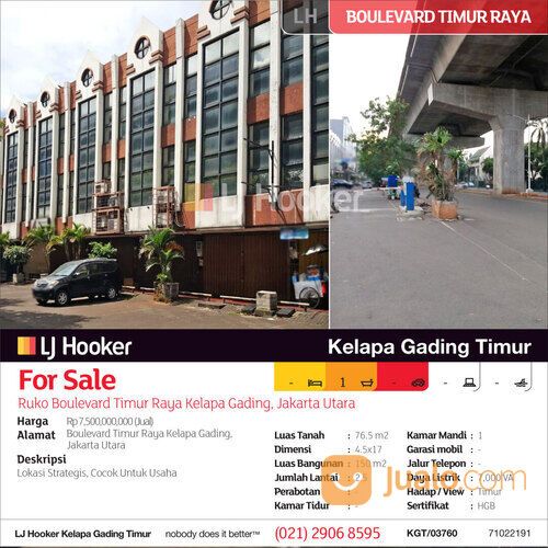 Ruko Boulevard Timur Raya Kelapa Gading, Jakarta Utara