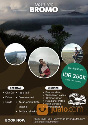 Paket Wisata Ke Gunung Bromo 1 Hari Free Dokumentasi Via jalur Malang