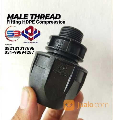 Sambungan Pipa HDPE Compression Male Thread (sock Drat Dalam) Ukuran 1/2" Inch - 3" Inch