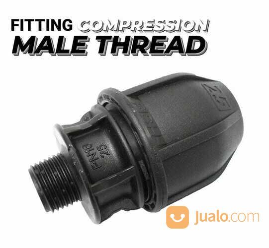 Sambungan Pipa HDPE Compression Male Thread (sock Drat Dalam) Ukuran 1/2" Inch - 3" Inch