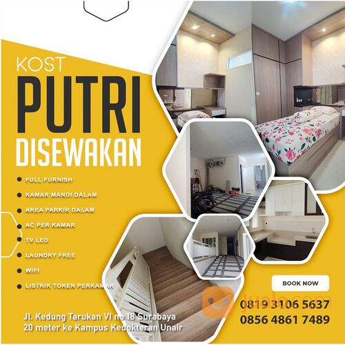 Kost Putri Dekat UNAIR Kampus A, Grand City Mall, WTC Surabaya, Tunjungan Plaza, RS Siloam Surabaya