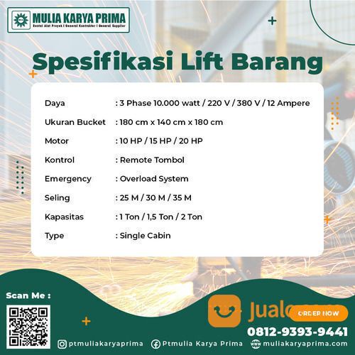 Sewa Lift Barang Tarakan Kapasitas 1-2 ton Single/Double cabin