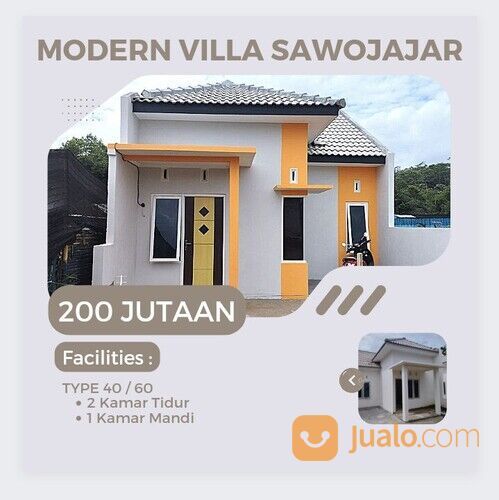Modern Villa Sawojajar Prima Cluster Malang Rp 200 Jutaan