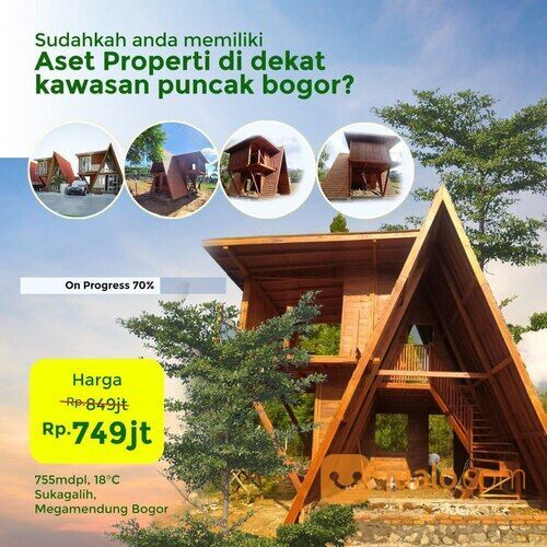Villa vintage kayu di puncak cisarua Bogor