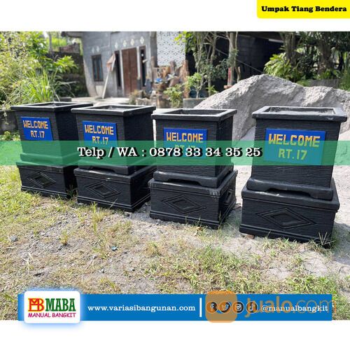 Umpak Tiang Bendera Modern Bahan Batu