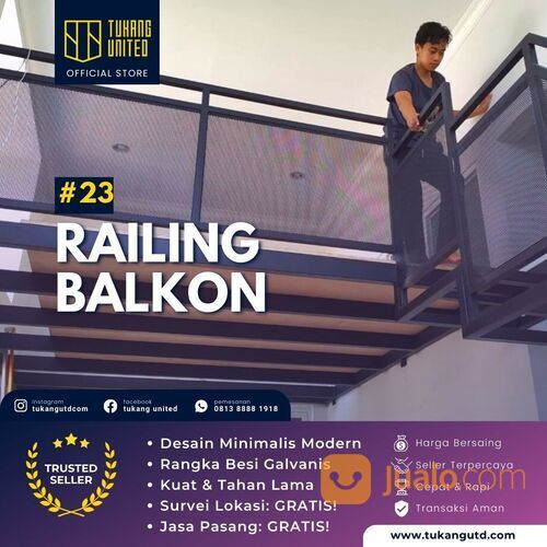 RAILING BALKON BESI BETON