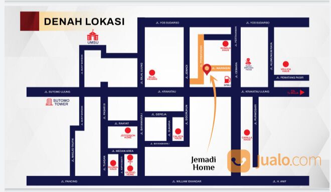 KOMPLEK JEMADI HOME JL WARINGIN - CEMARA - KRAKATAU TERMURAH