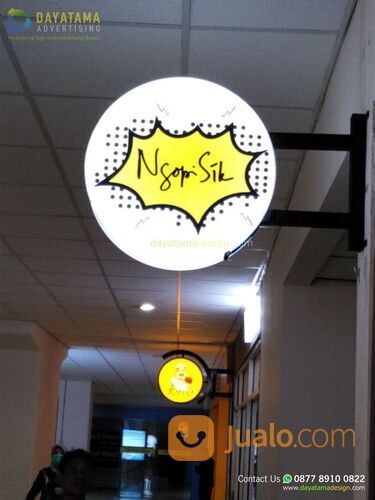 Neon Box Akrilik Bulat Minimalis Include Dudukan Besi