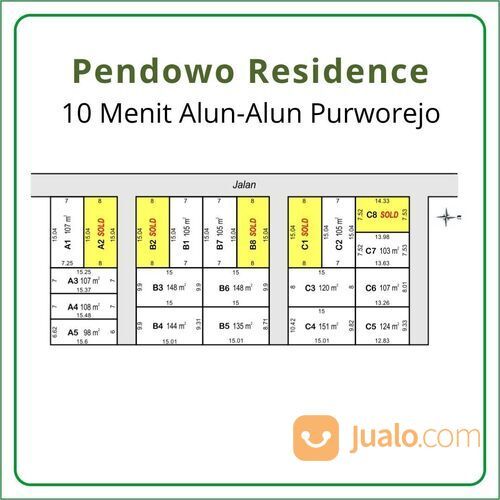 Tanah Perumahan Purworejo 50jt-an. Dekat Taman Pendowo