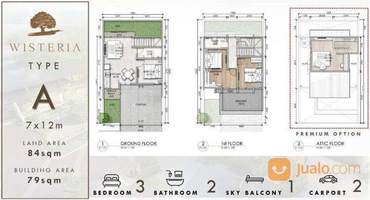 Rumah brand new Cluster Wisteria luas 7x12 84m2 type 3KT Metland Menteng Cakung Jakarta Timur
