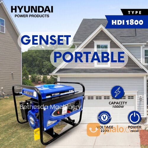 Genset mini 1000 watt Hyundai portable open type HDI 1800