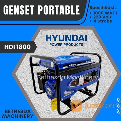 Genset mini 1000 watt Hyundai portable open type HDI 1800