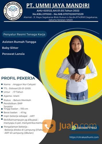 AGEN PENYALUR ART , BABYSITTER DAN PERAWAT LANSIA