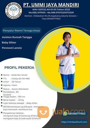 AGEN PENYALUR ART , BABYSITTER DAN PERAWAT LANSIA