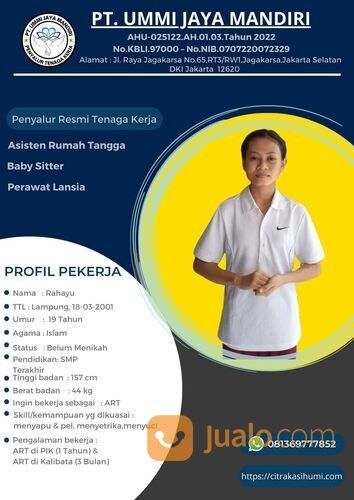 AGEN PENYALUR ART , BABYSITTER DAN PERAWAT LANSIA