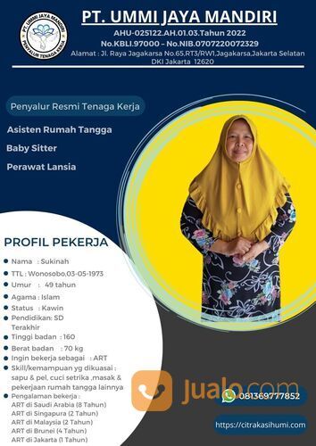 AGEN PENYALUR ART , BABYSITTER DAN PERAWAT LANSIA