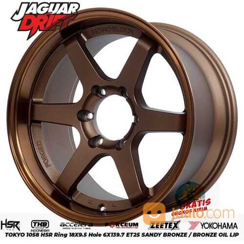 VELG RING 18 PAJERO FORTUNER TRITON HILUX TOKYO HSR R18X95 H6X139,7 ET25 SANDY BRONZE/BZL OIL LIP