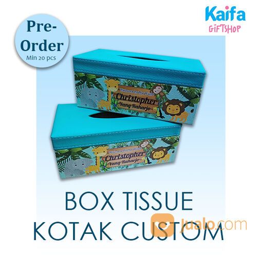 Box Souvenir Tissue Bentuk Kotak Custom